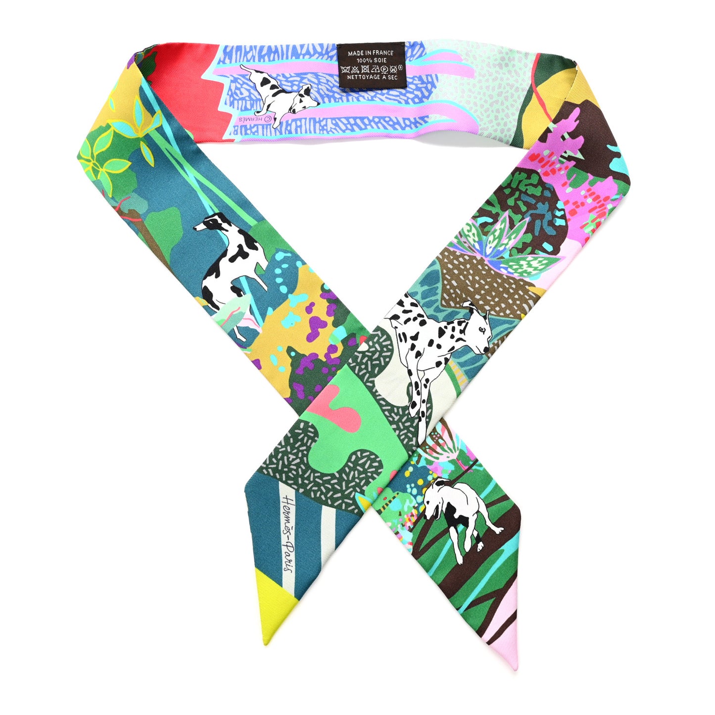 Silk En Liberte Twilly Vert Cyclamen Multicolor