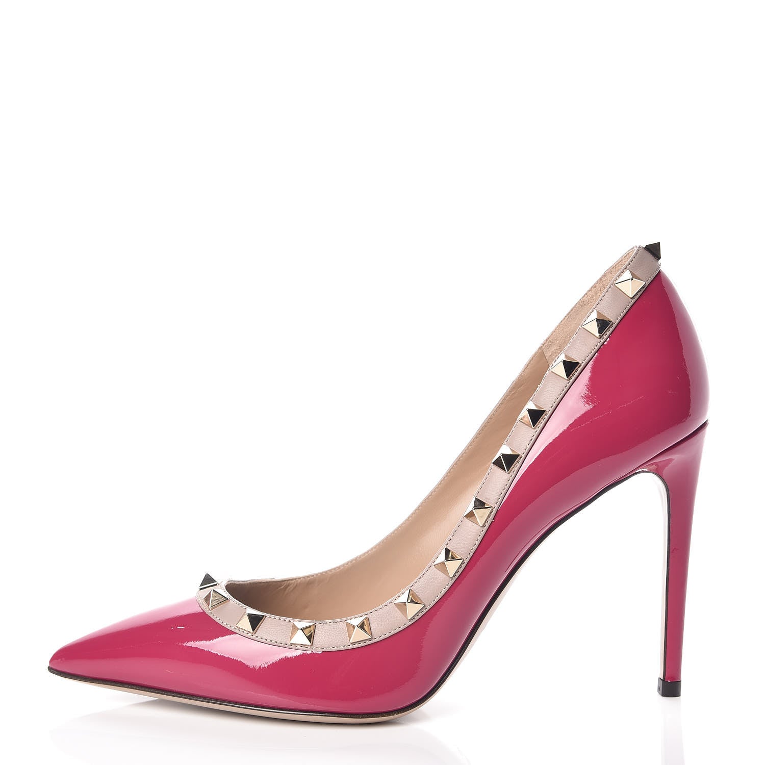Valentino Garavani Patent Rockstud 100mm Pumps 38.5 Deep Cyclamin Poudre 1 of 8