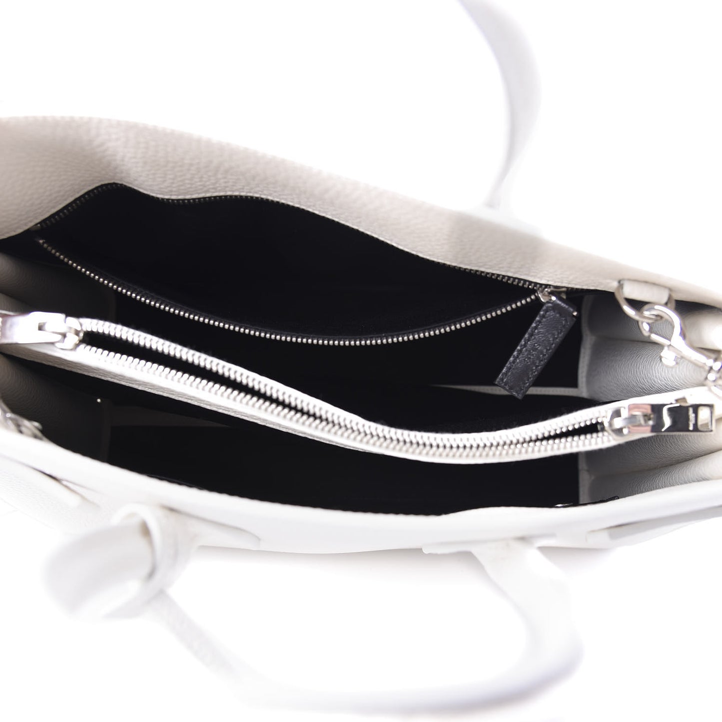 Grained Calfskin Small Sac De Jour Dove White