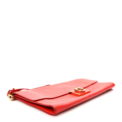 Salvatore Ferragamo Nuage Calfskin Afef Lock Story Gancini Clutch Red 4 of 8