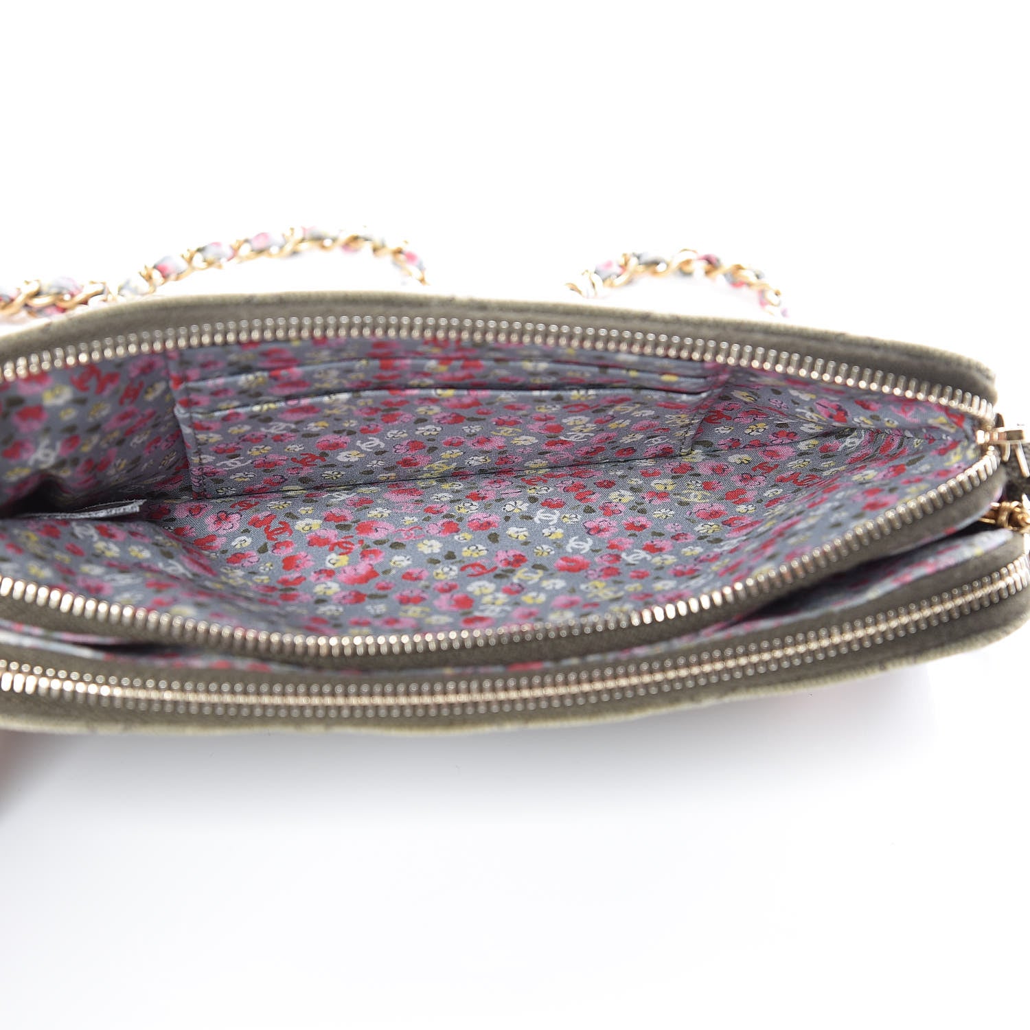 Chanel Canvas Quilted Coco Cuba Small Clutch With Chain Khaki 6 of 12