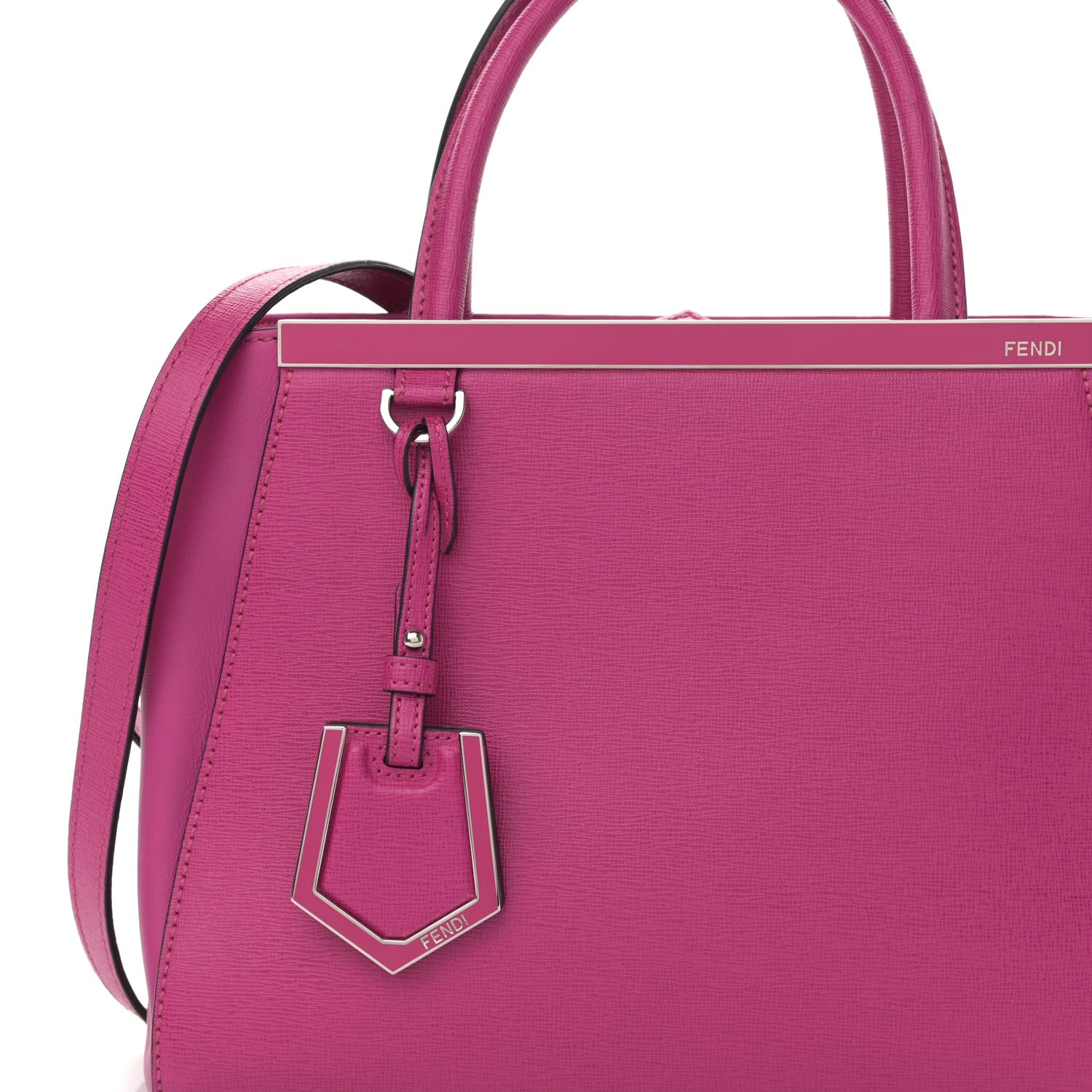 Fendi Vitello Elite Petite 2Jours Tote Magenta 7 of 9