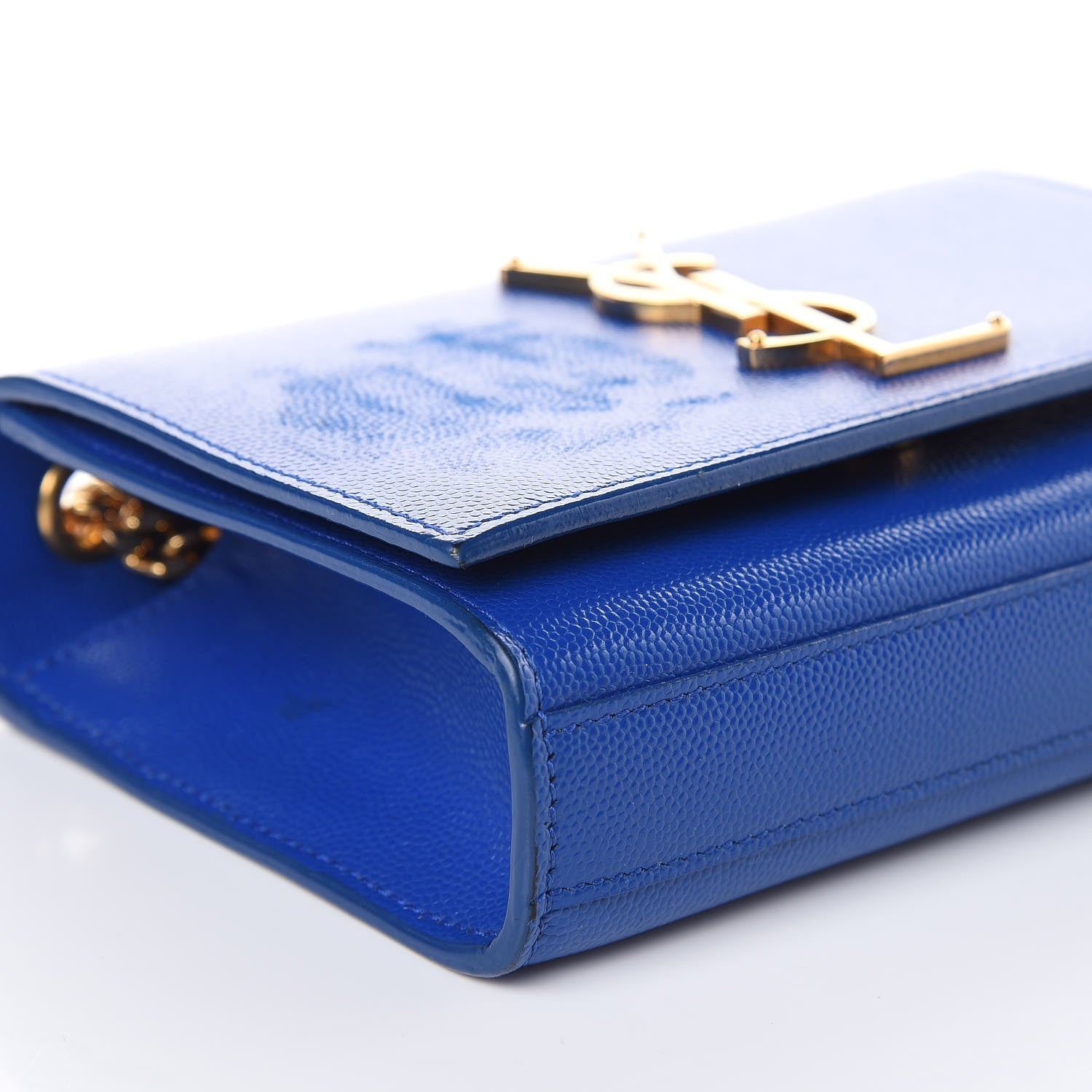 Saint Laurent Grain De Poudre Small Classic Monogram Kate Satchel Royal Blue 8 of 11