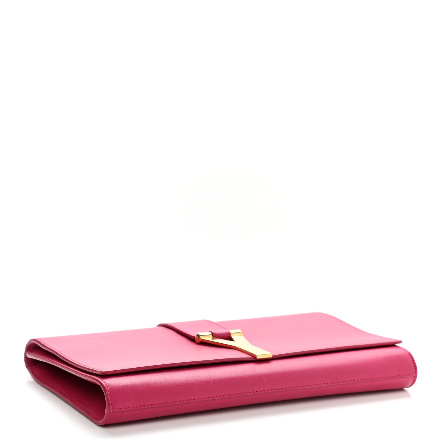 Saint Laurent Calfskin Classic Y Ligne Clutch Fuchsia 4 of 15