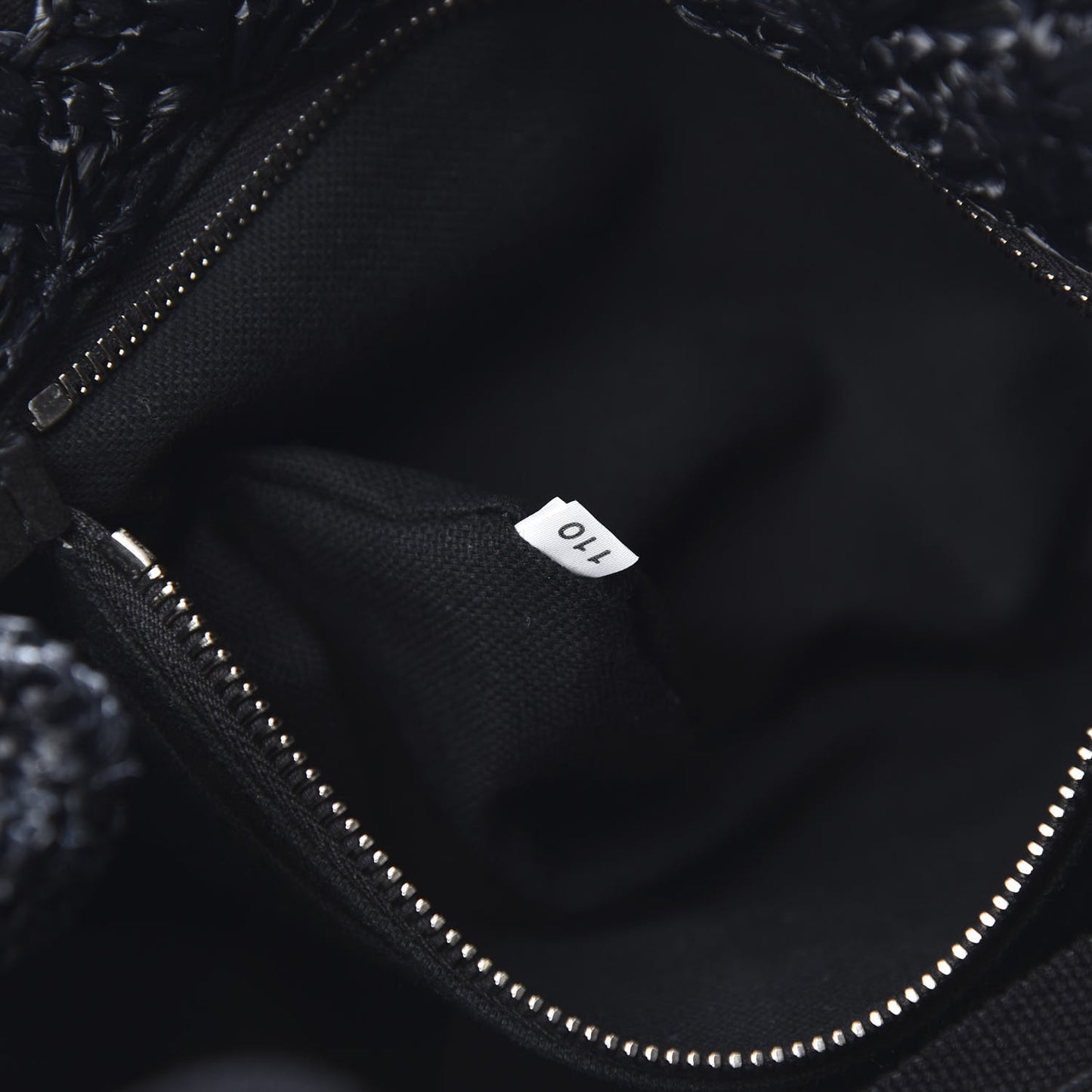 Raffia Crochet Giardiniera Tote Black