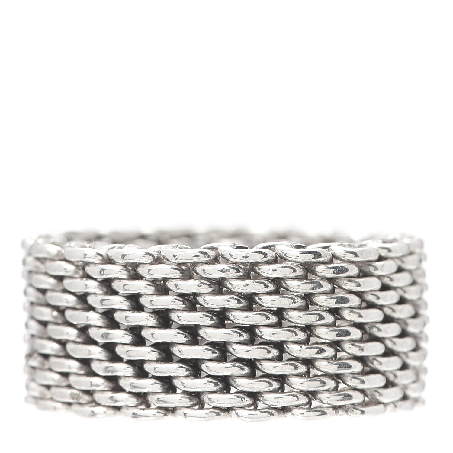 Tiffany Sterling Silver Somerset Mesh Ring 54 6.75 1 of 4
