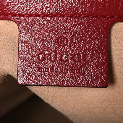 Gucci Vintage Effect Calfskin Matelasse Diagonal Small Torchon GG Marmont Bamboo Top Handle Shoulder Bag Black Romantic Cherry 6 of 13