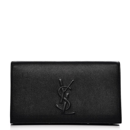 Saint Laurent Calfskin Monogram Large Belle De Jour Clutch Black 1 of 6