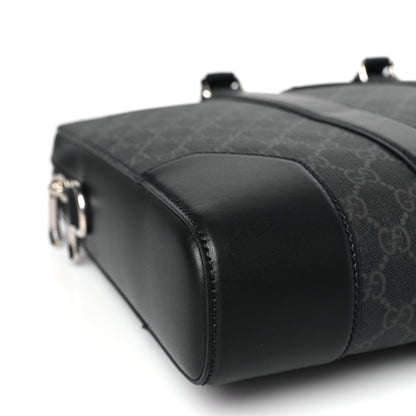 Gucci GG Supreme Monogram Appia Calfskin Web Briefcase Black 10 of 11
