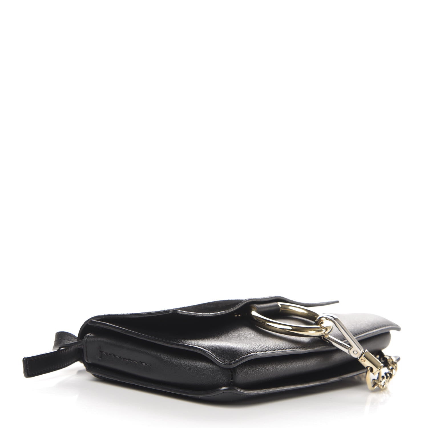 Chloe Suede Calfskin Small Faye Shoulder Bag Black 4 of 10