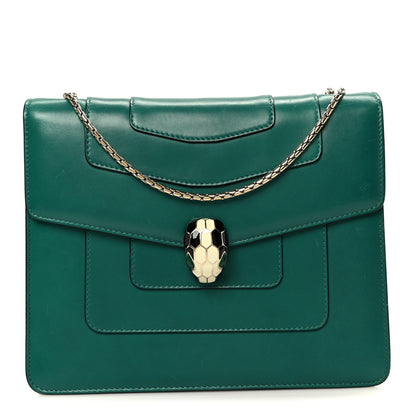 Bulgari Calfskin Serpenti Forever Snake Strap Crossbody Bag Emerald Green 1 of 11
