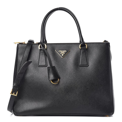 Prada Saffiano Medium Galleria Double Zip Tote Black 1 of 12