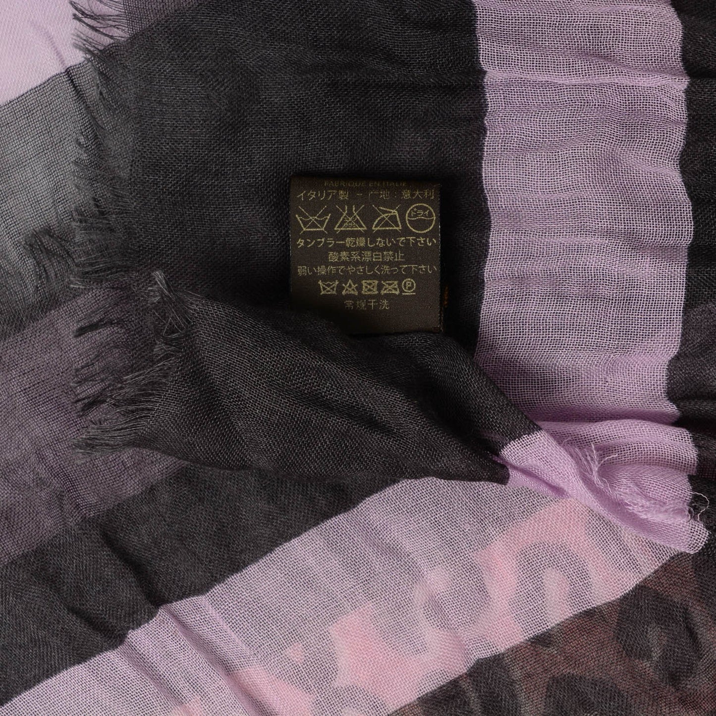 Cashmere Silk Leopard V Stole Rose Grey