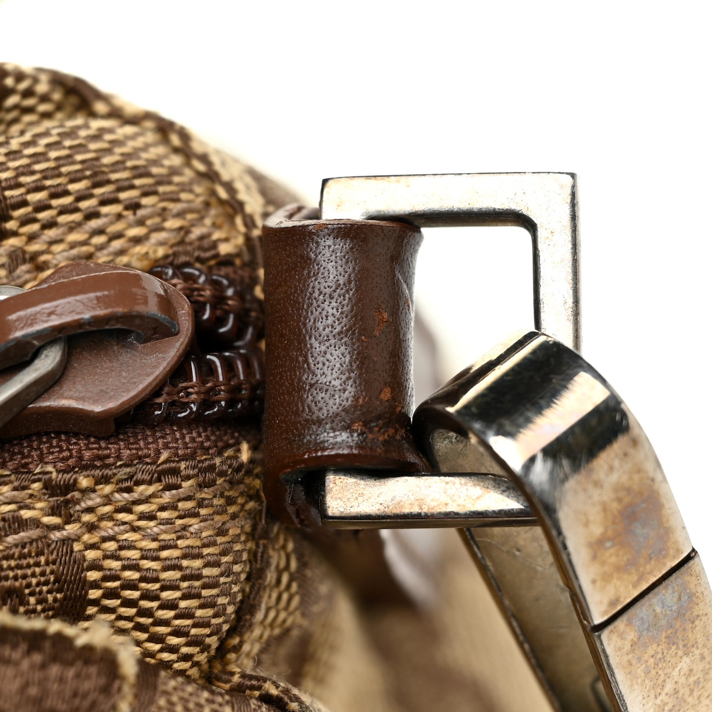 Monogram Flap Pocket Messenger Bag Beige Dark Brown