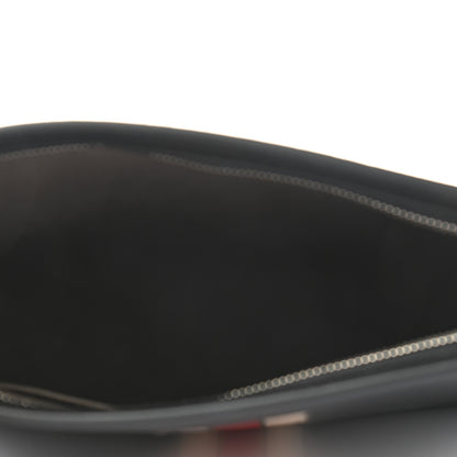 Gucci Textured Dollar Calfskin Nylon Gucci Stripe New Web Cosmetic Case Black Ecru Verde Rosso 5 of 7