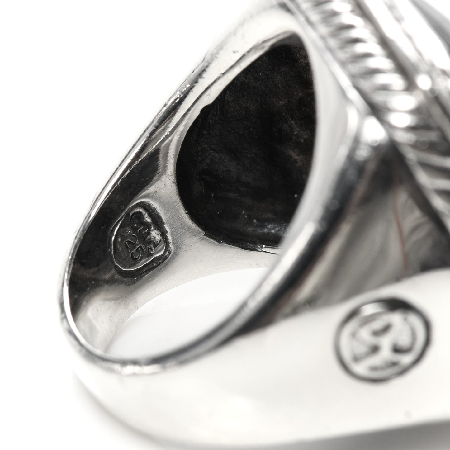 Sterling Silver Diamond Black Onyx 20mm Albion Statement Ring 56 7.5