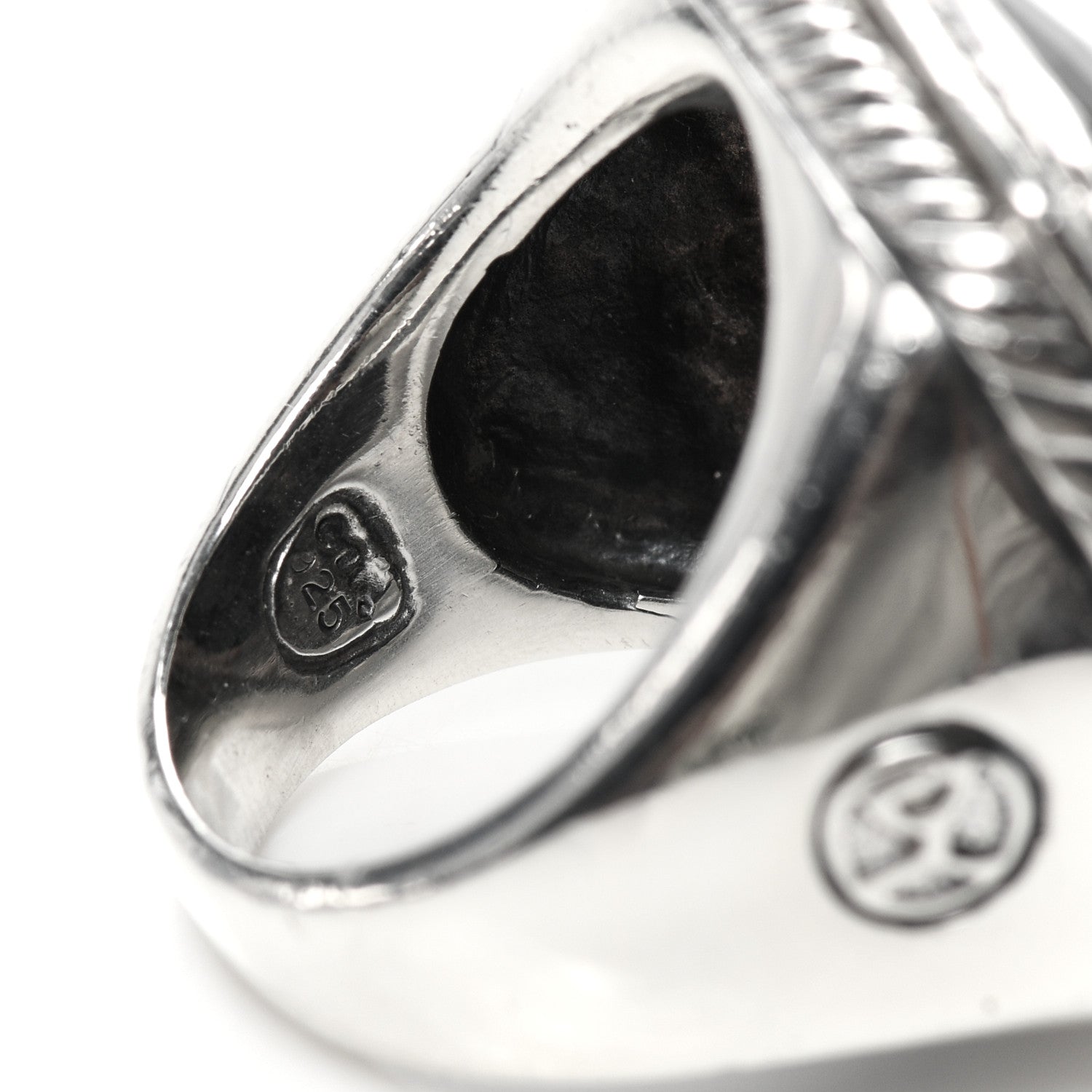 David Yurman Sterling Silver Diamond Black Onyx 20mm Albion Statement Ring 56 7.5 5 of 5