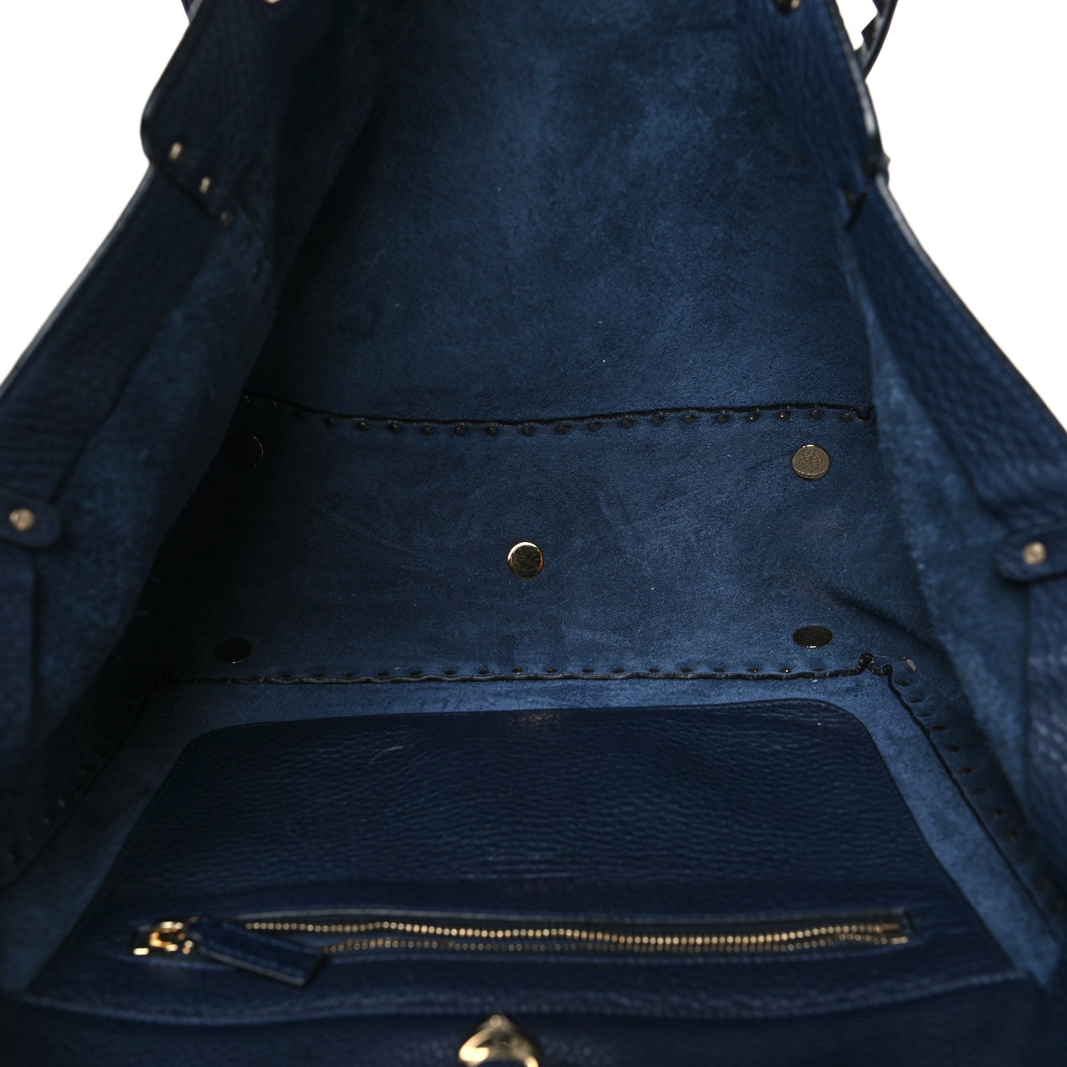 Valentino Garavani Pebbled Calfskin Medium Rockstud Tote Marine 5 of 11