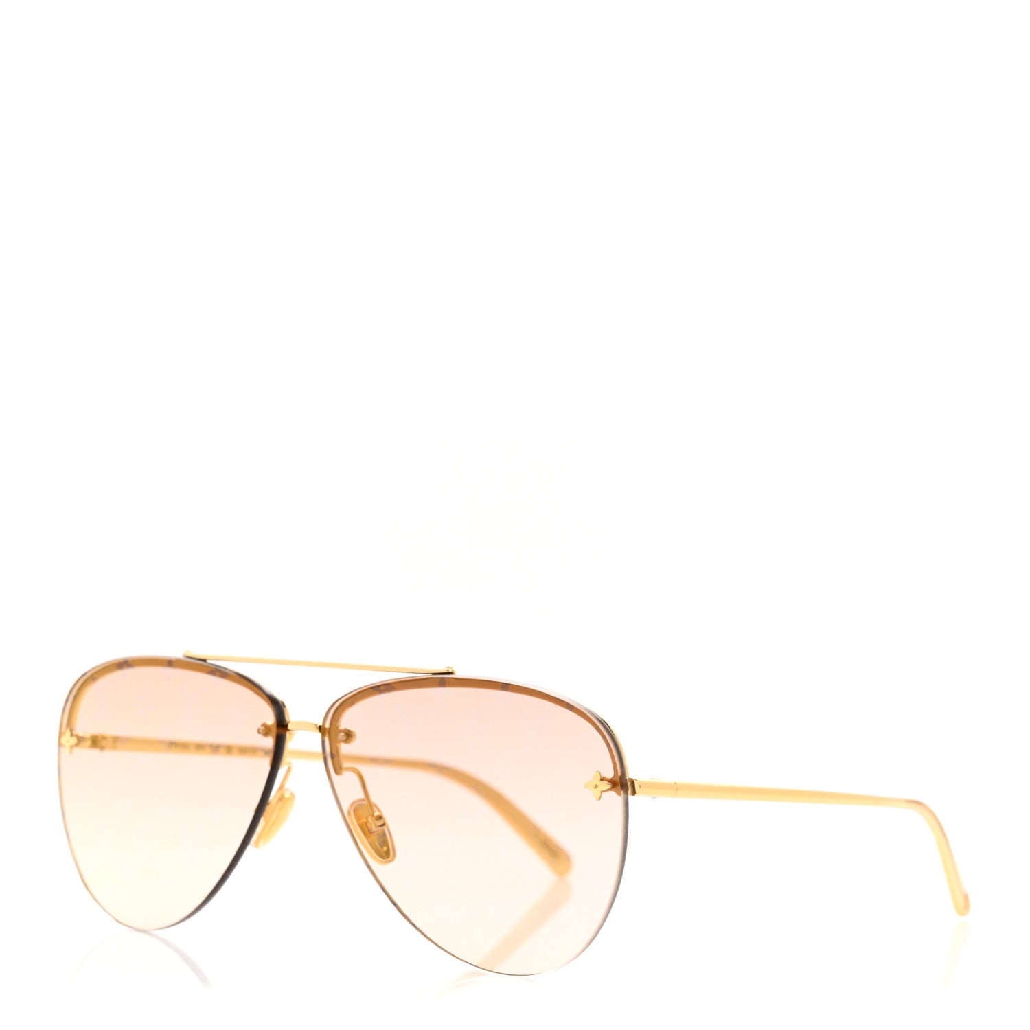 Louis Vuitton Metal Monogram LV Pilot Light Sunglasses Z1913U Gold Gradiant Brown 1 of 8