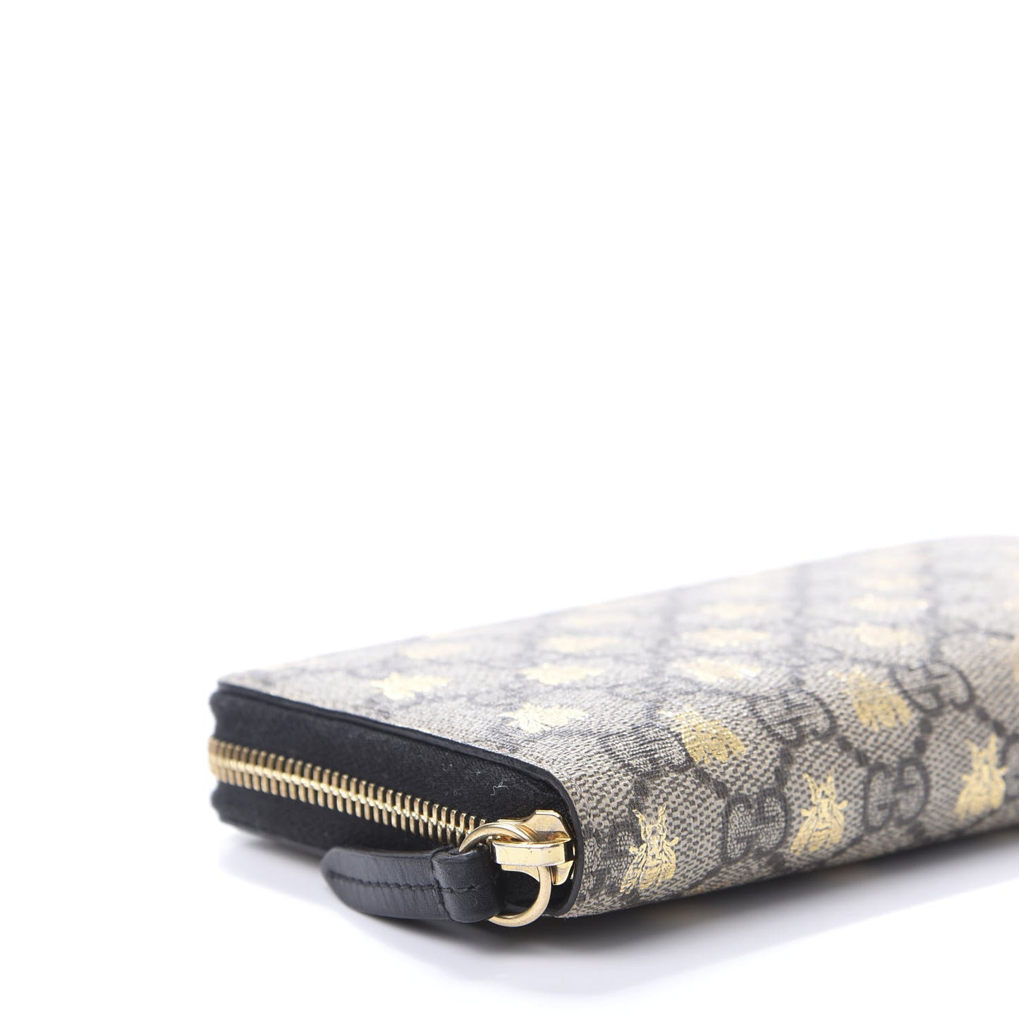GG Supreme Monogram Bees Zip Around Wallet