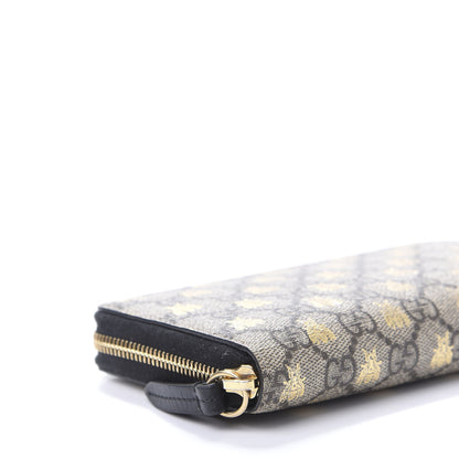 Gucci GG Supreme Monogram Bees Zip Around Wallet 7 of 8