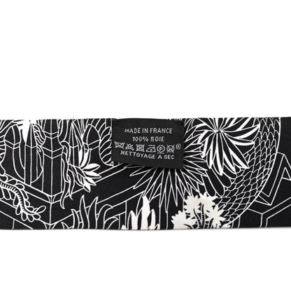 Hermes Silk Animapolis Twilly Black White 2 of 6