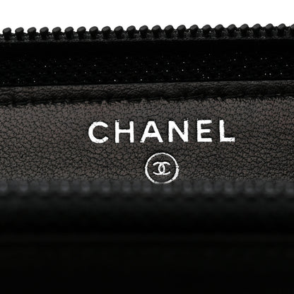 Chanel Caviar Quilted Small Boy Zip Around Wallet Black 5 of 9