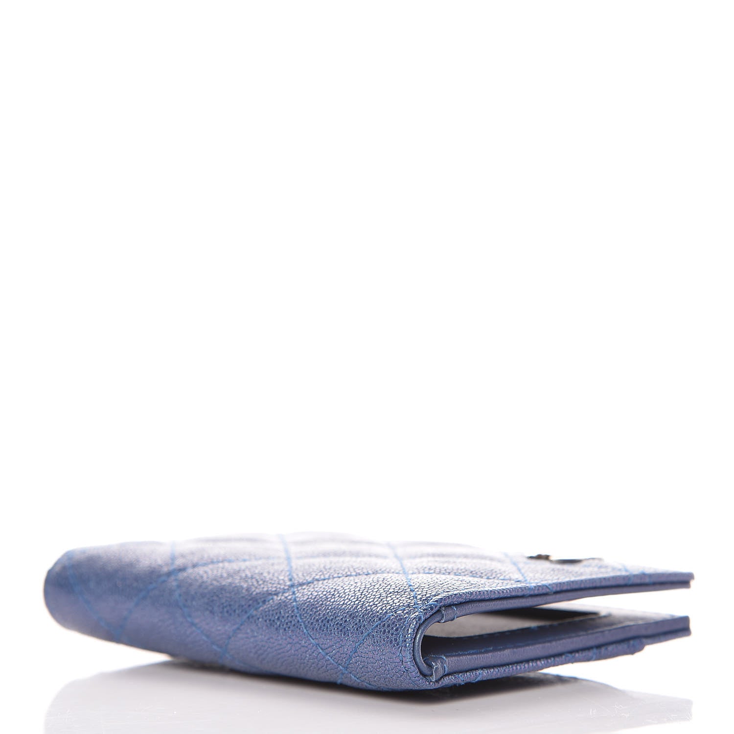 Chanel Iridescent Caviar Quilted Card Holder Wallet Dark Blue 4 of 8