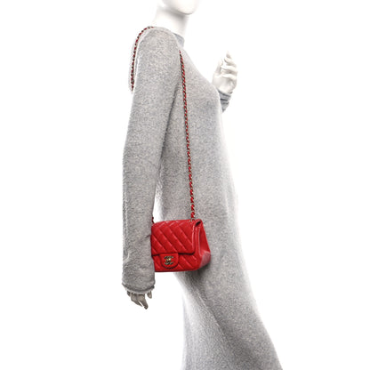 Chanel Lambskin Quilted Mini Square Flap Red 2 of 11