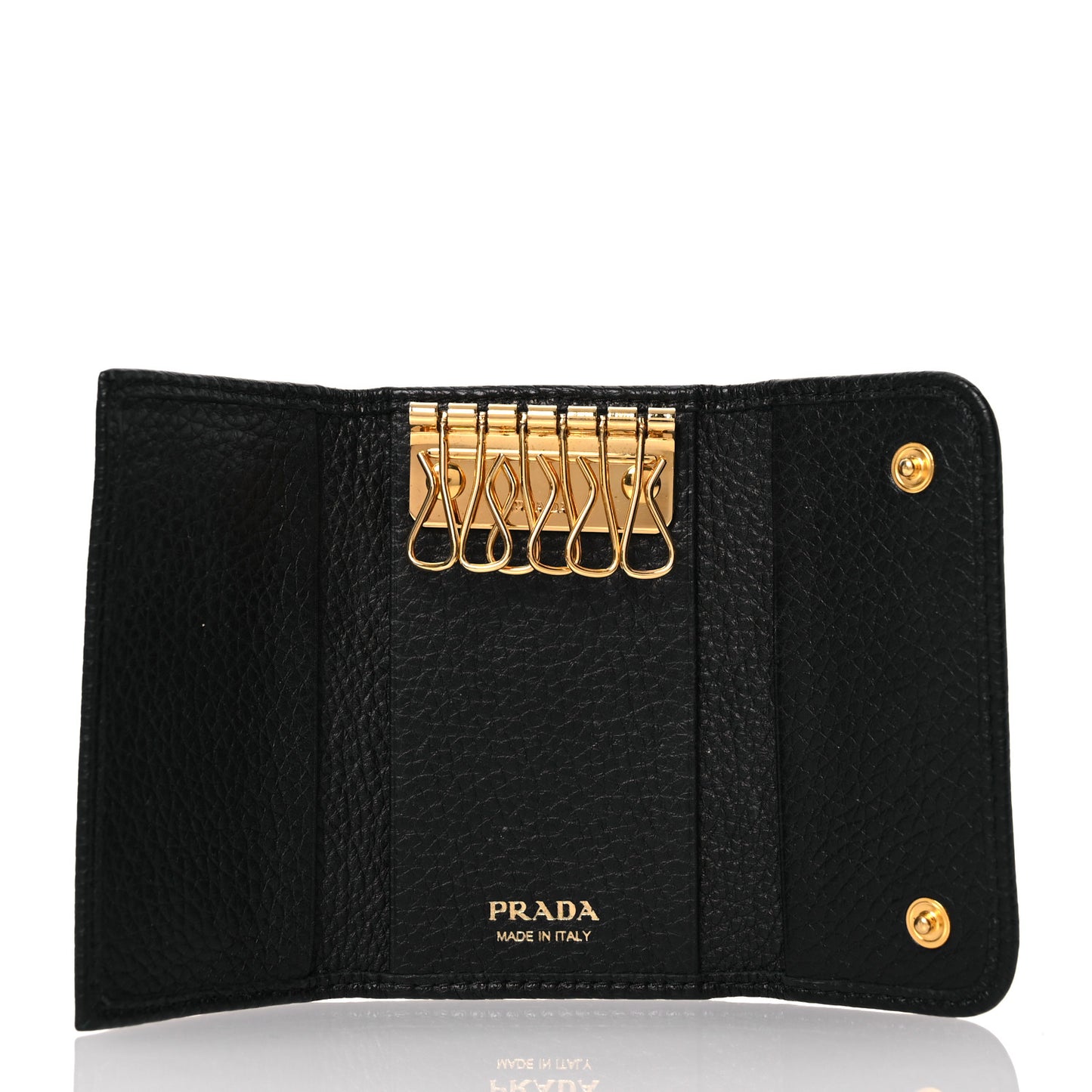 Vitello Grain Move 6 Key Holder Black