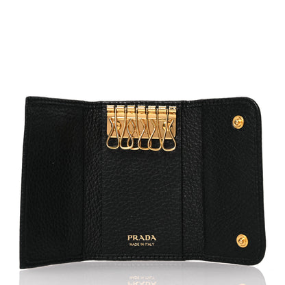 Prada Vitello Grain Move 6 Key Holder Black 5 of 9