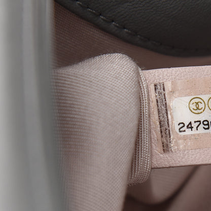 Chanel Lambskin Suede Patchwork Medium Act I Camellia Boy Flap Beige Burgundy Grey 7 of 9