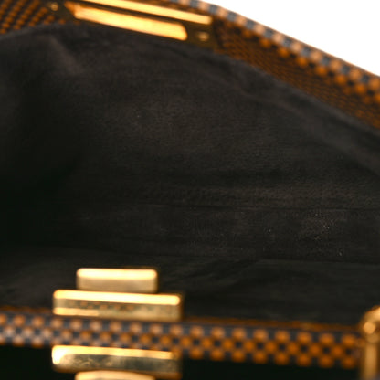Fendi Pequin Checkered Medium Peekaboo Iconic Satchel Dark Brown 6 of 9