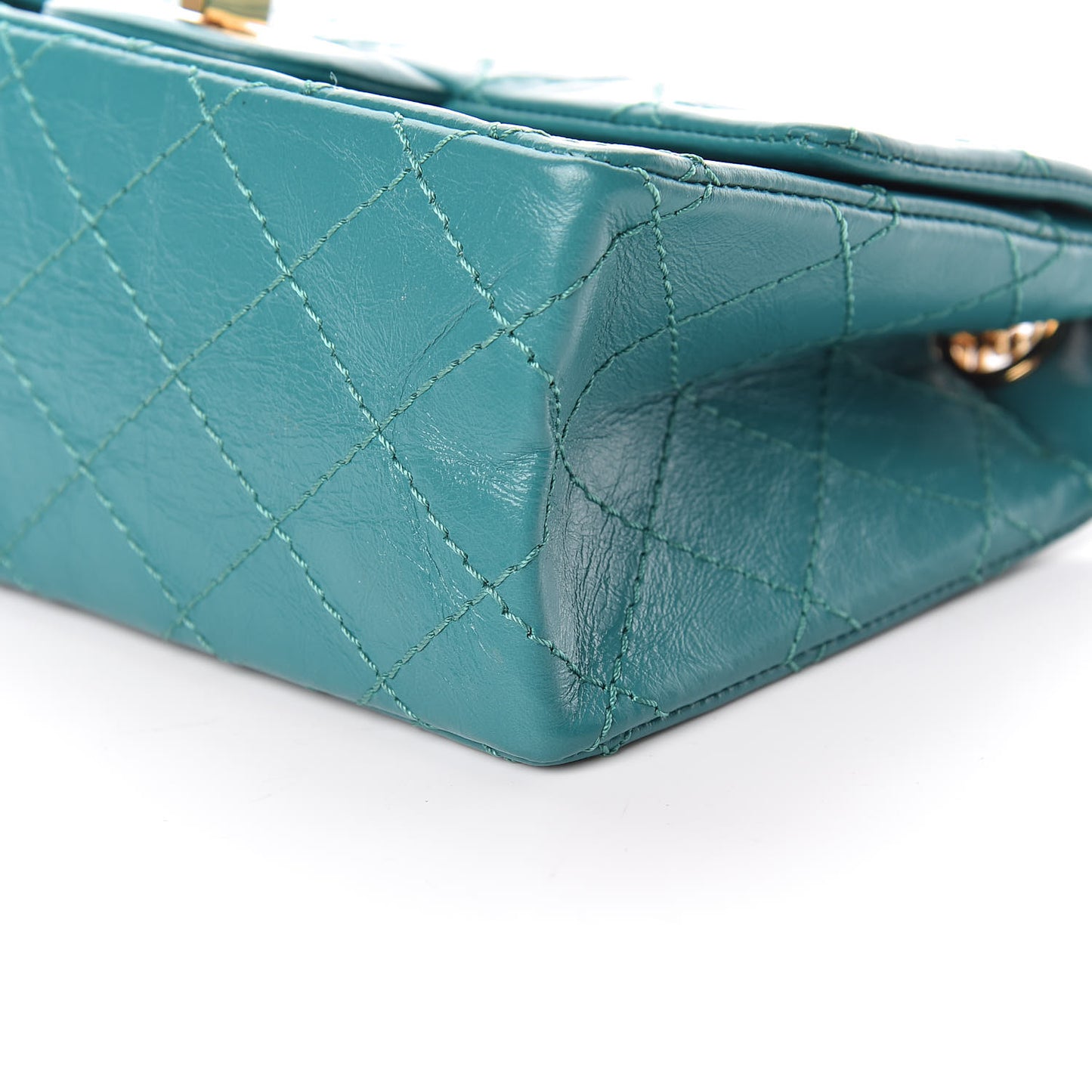 Aged Calfskin Quilted 2.55 Reissue Mini Flap Green