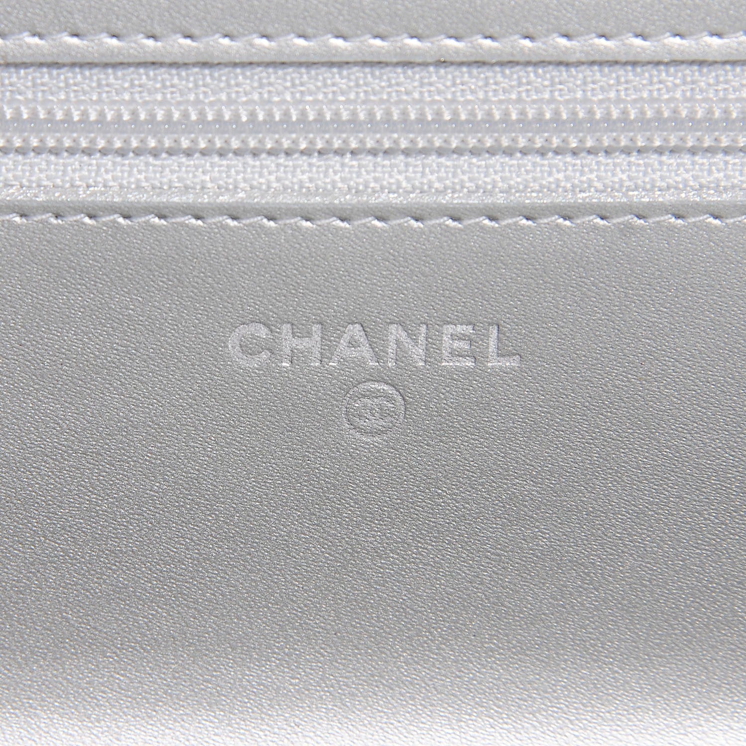 Chanel Metallic Patent Calfskin Quilted Boy Wallet on Chain WOC Silver 6 of 8