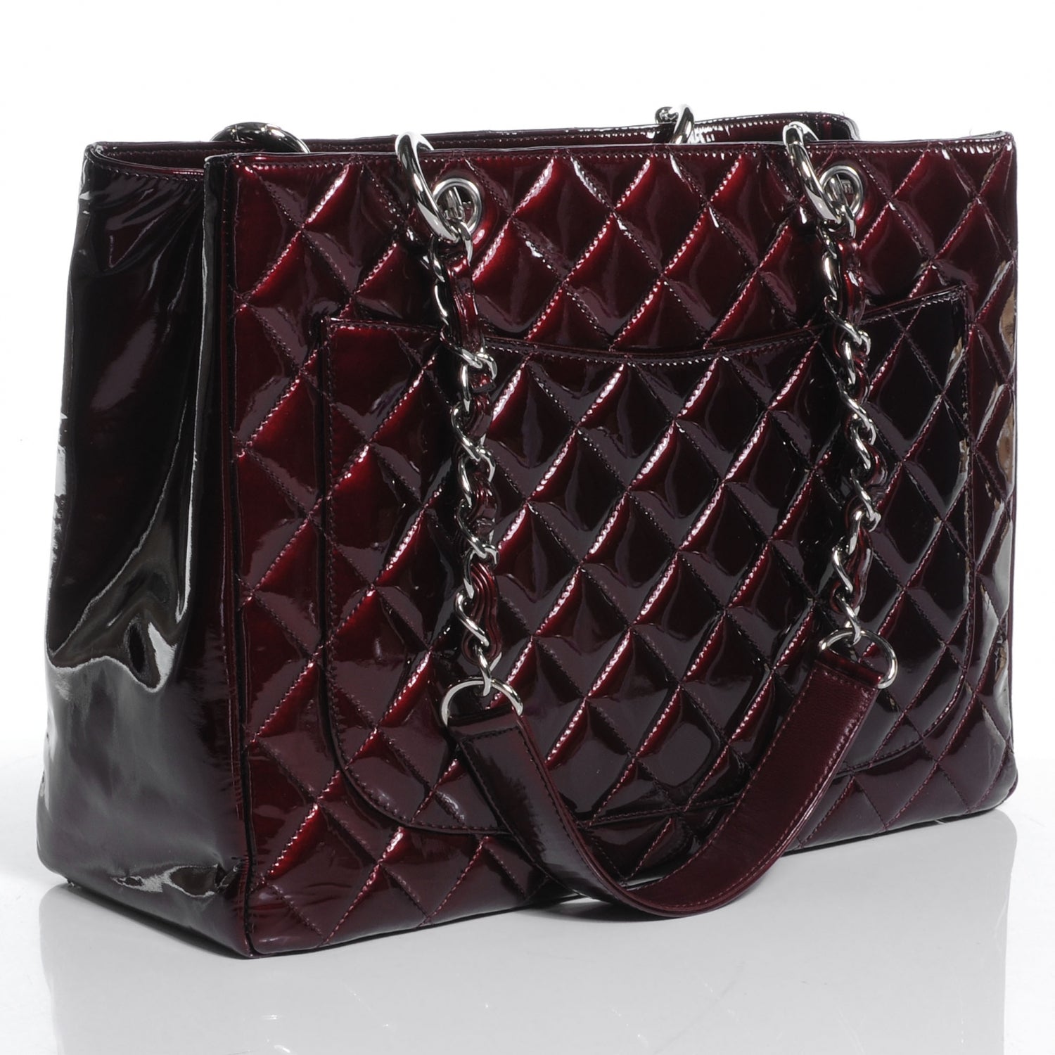 Chanel Patent Grand Shopping Tote GST Bordeaux 3 of 8