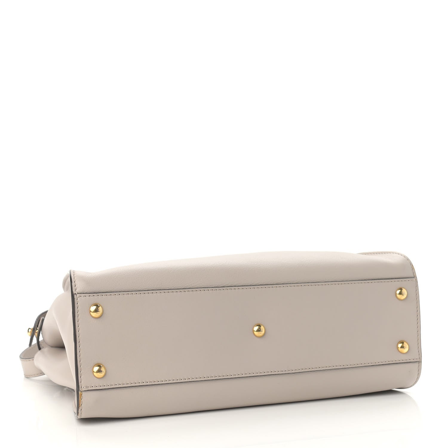 Fendi Vitello Seta Shiny Nappa Medium Peekaboo Iconic Satchel Grigio Polvere Bois de Rose 4 of 13