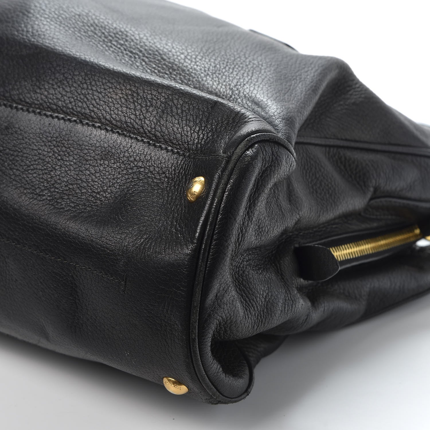 Prada Goatskin Shoulder Bag Black 6 of 9