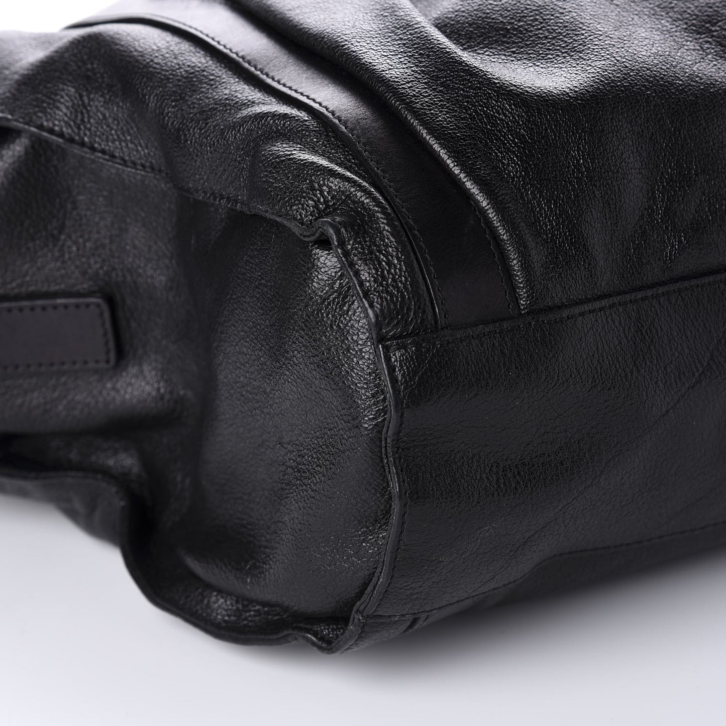 Calfskin Drawstring Tote Black
