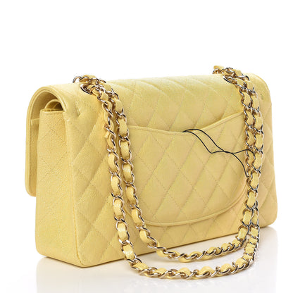 Chanel Iridescent Caviar Quilted Medium Double Flap Yellow 3 of 10