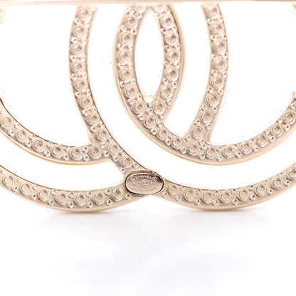 Chanel Crystal CC Brooch Light Gold 4 of 5