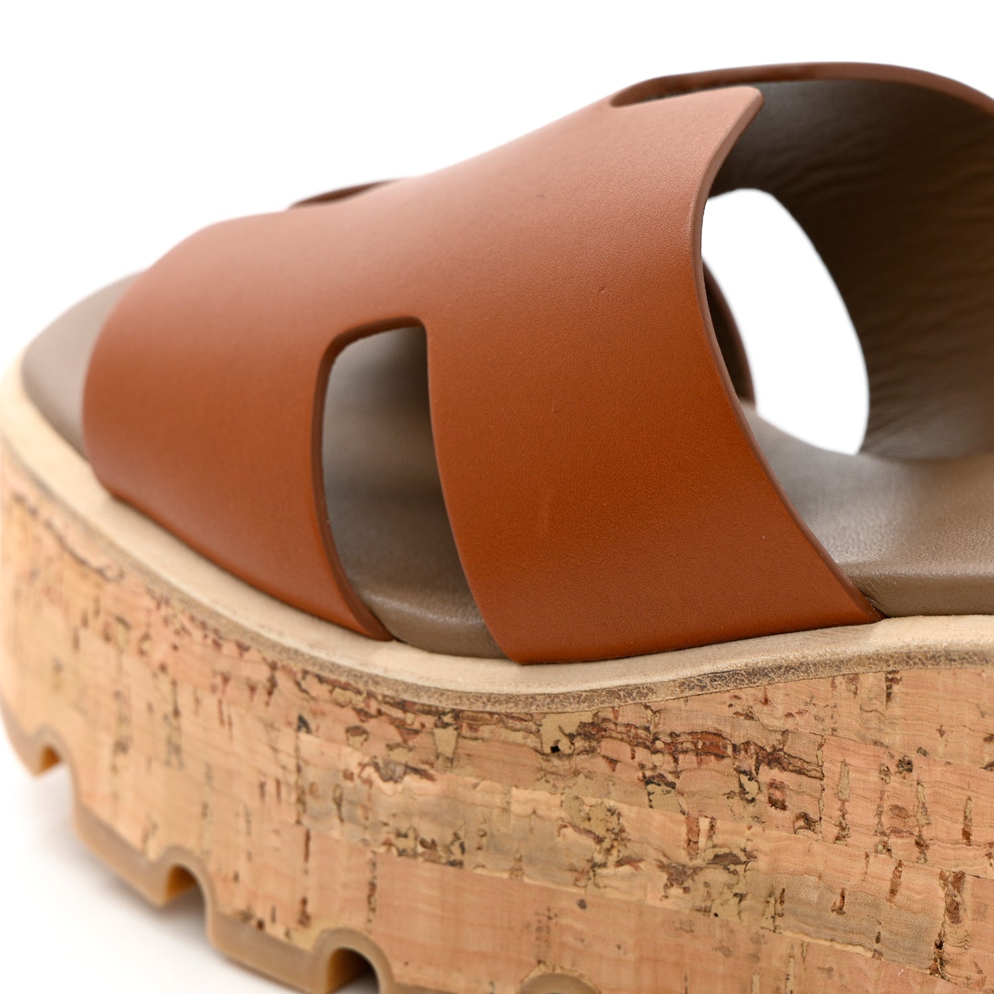 Calfskin Cork Eze 30 Sandals 37 Marron Glaise