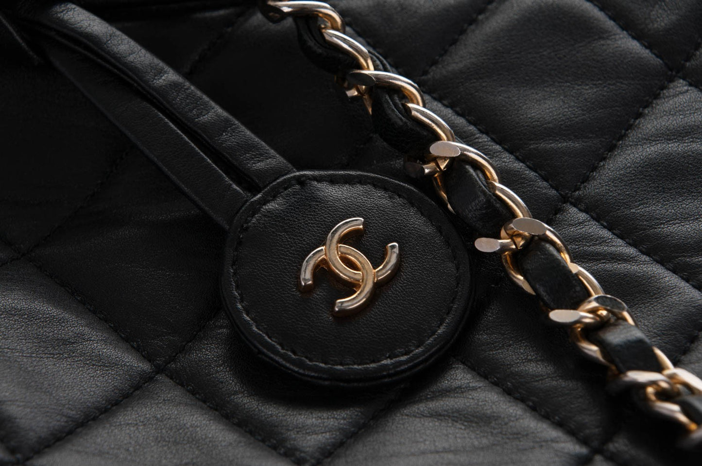 Lambskin Quilted Tote Black