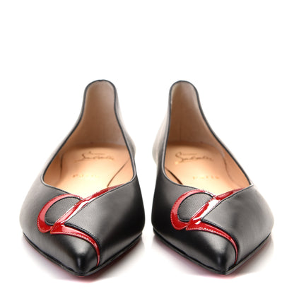 Christian Louboutin Nappa Patent CL Pump Flats 40 Black Loubi 6 of 9