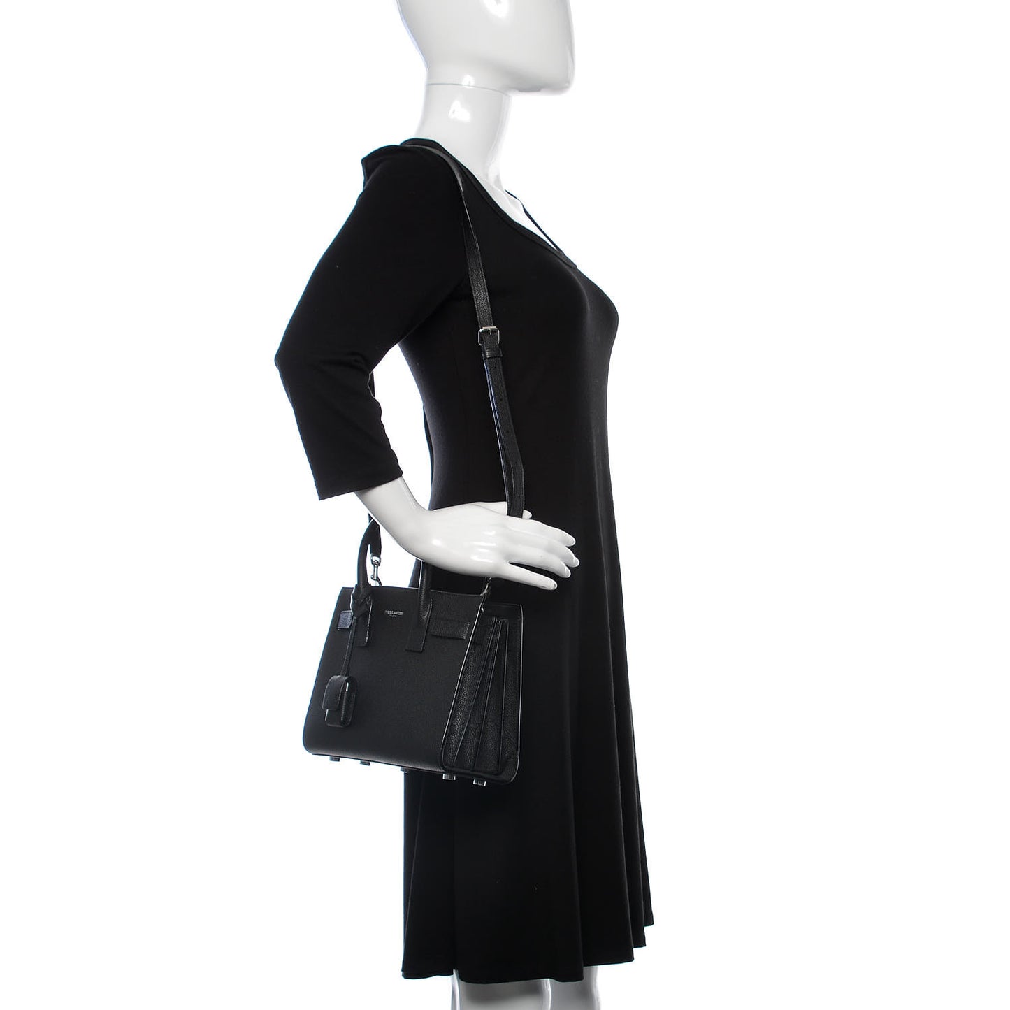 Grained Calfskin Nano Sac De Jour Black