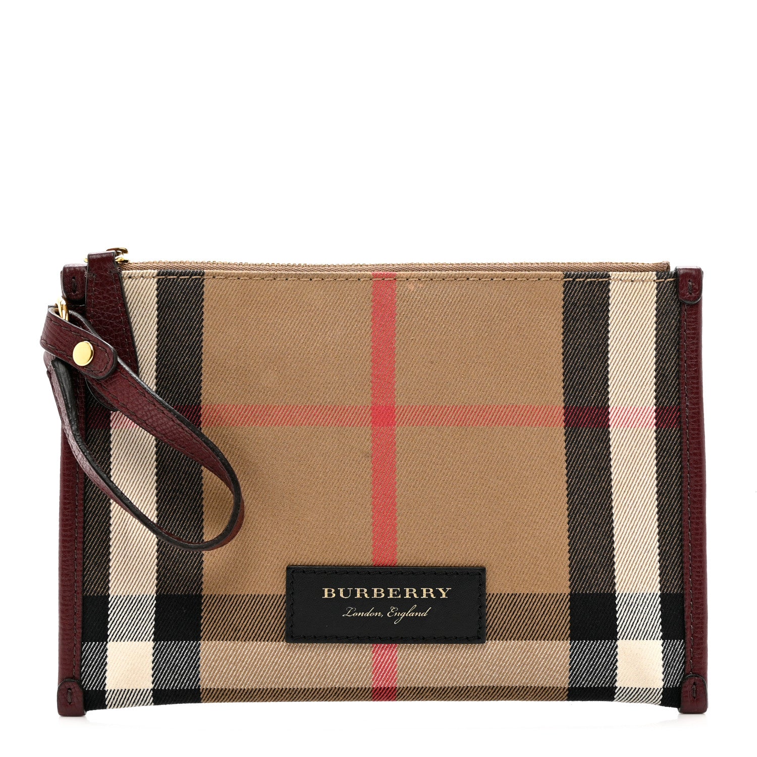 Burberry Vintage Check Honeybrook Tote Pouch Dark Plum 1 of 9