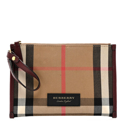 Burberry Vintage Check Honeybrook Tote Pouch Dark Plum 1 of 9
