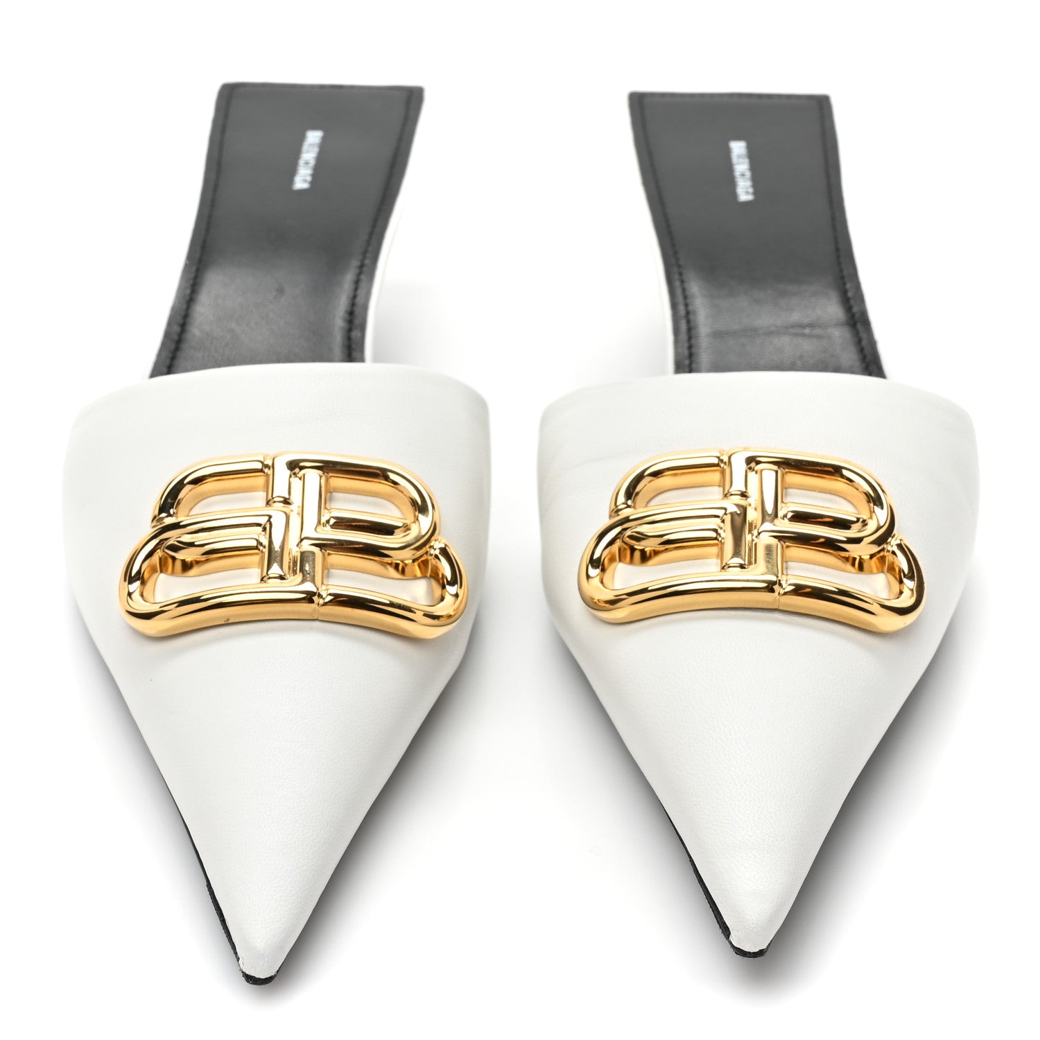 Balenciaga Soft Nappa BB Square Knife Pointed Toe 40mm Mules 40 White 2 of 8