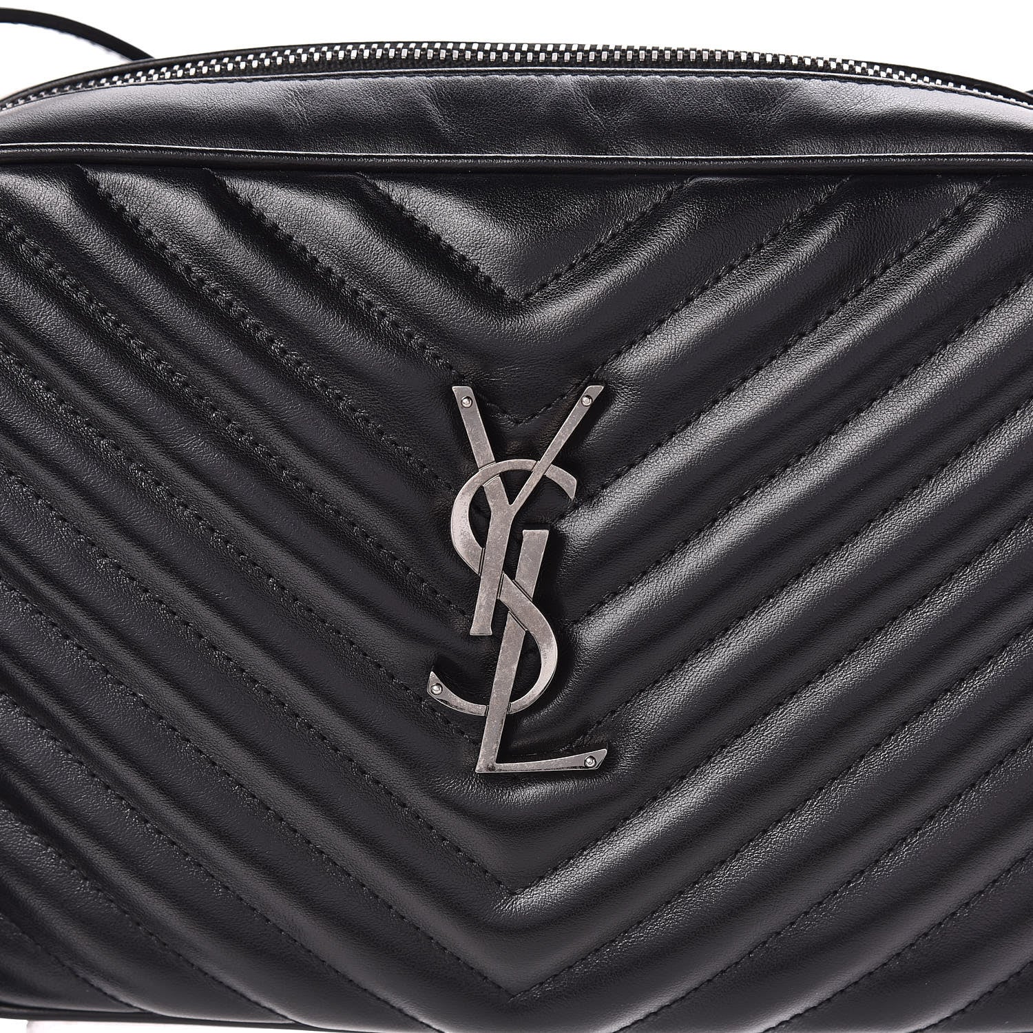 Saint Laurent Calfskin Matelasse Monogram Lou Camera Bag Black 9 of 9