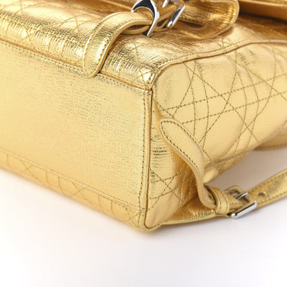 Christian Dior Metallic Grained Calfskin Small Stardust Backpack Gold 6 of 8
